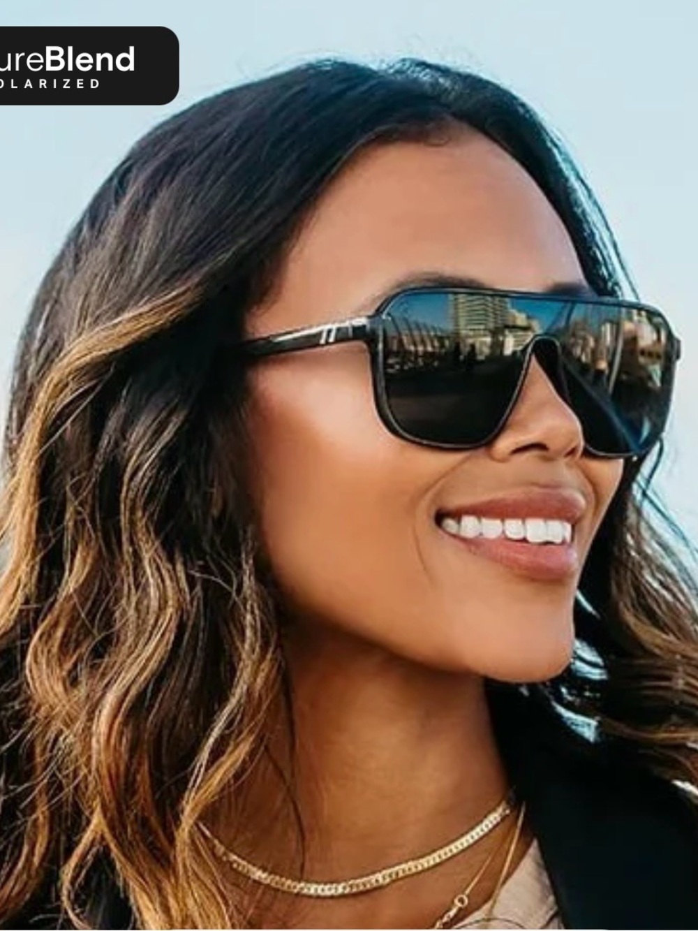 Blenders Eyewear Women's Black Shield Sunglasses